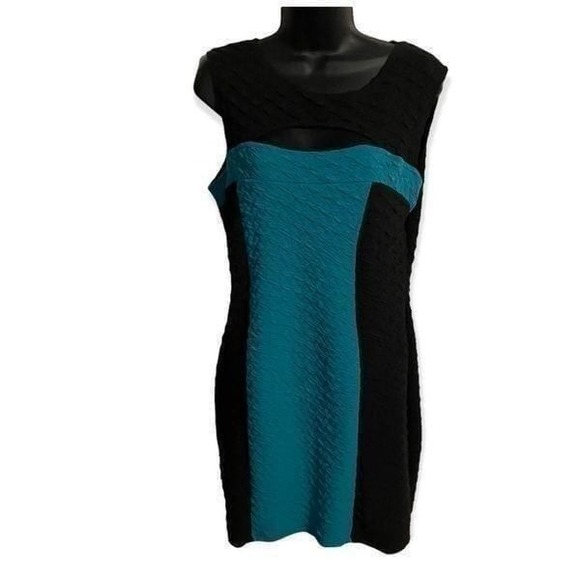 Green and Black Sleeveless Midi Dress Size XL - Picture 1 of 8